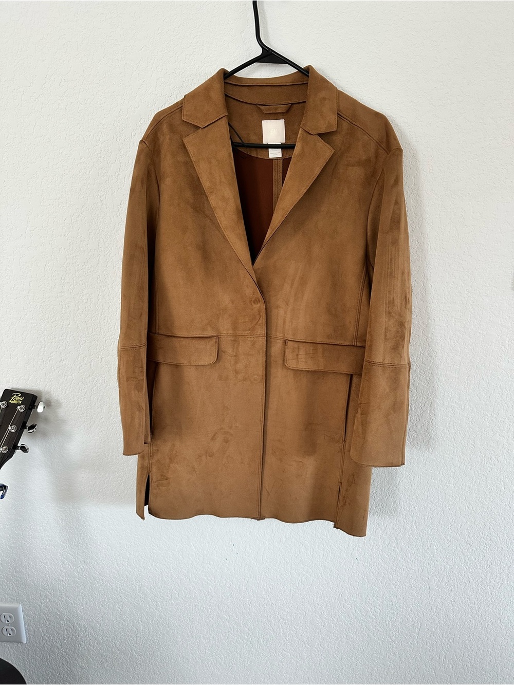 H&M Suede Blazer Jacket in Brown